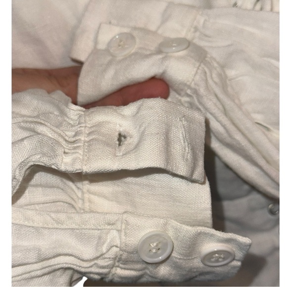 Host Pick 🎉▶️ Reformation ◀️ Paloma White Linen Lace Up Top - Picture 6 of 16